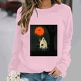 thumbnail image 2 of VKOYWKM Spooky Halloween Sweatshirt for Women Ghost Pumpkin Graphic Oversized Sweatshirt Crew Neck Long Sleeve Casual Fall Sweatshirt Holiday Party Pullover, 2 of 7