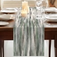 thumbnail image 3 of Sage Green Vintage 70 Inch Table Runner, Stripes Painting Retro Abstract Art Farmhouse Dresser Scarf Cotton & Linen Tablerunner for Dining/Kitchen Island/Holiday Party Décor 13" x 70", 3 of 9