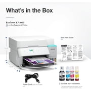 Epson EcoTank ET-3950 Wireless All-in-One Color Supertank Printer, 18 PPM, Auto Document Feeder, Print | Copy | Scan - White (Sold without manufacturer )