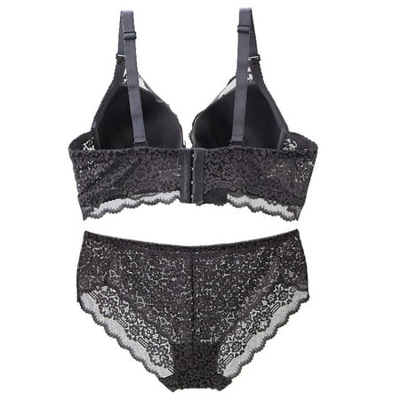 

Plus Size Lingerie For Women Lace Bra And Panties Summer Thin Comfortable Breathable Base Set Lace Bra and Panties Thin Comfortable Breathable Bottoming Set Grey XXXL