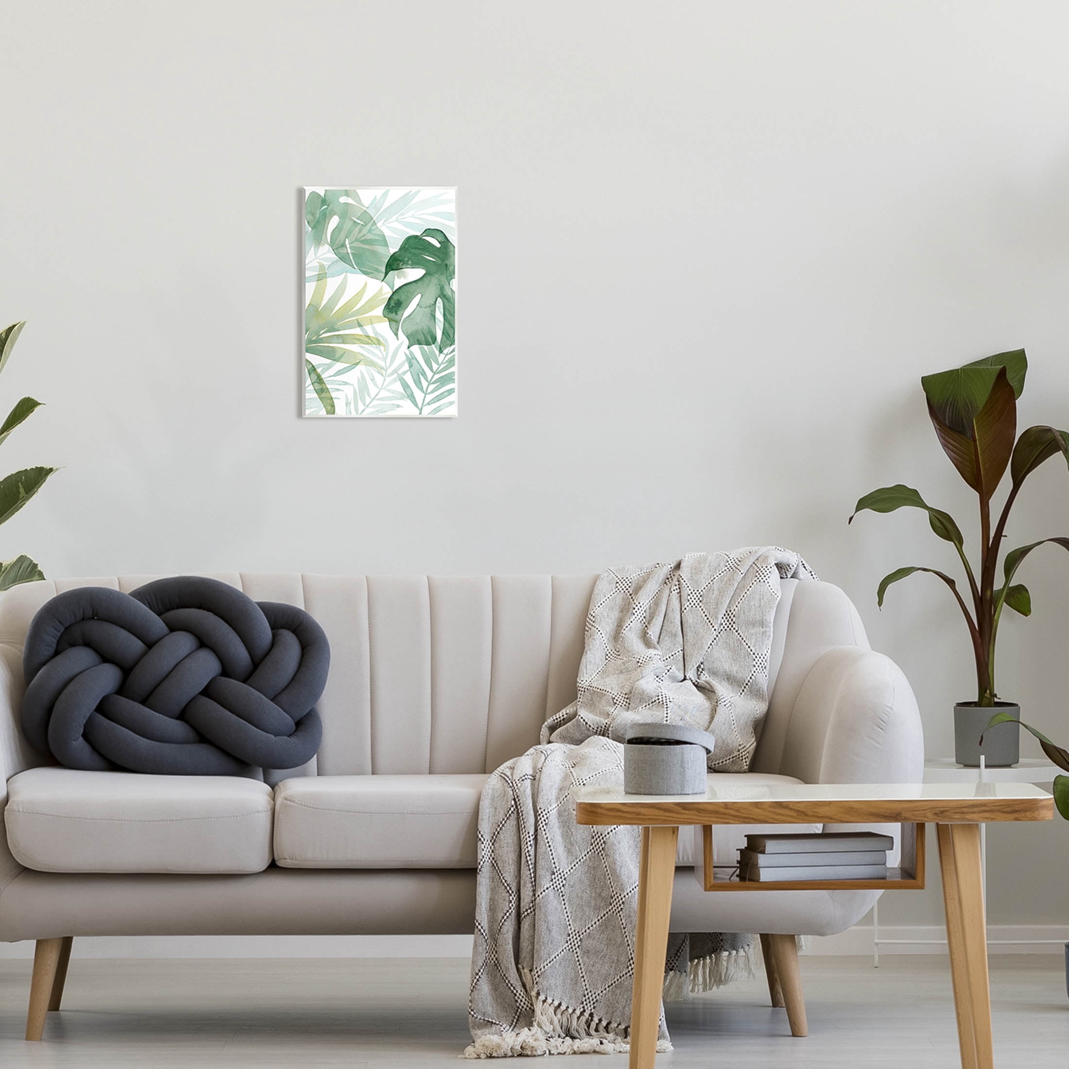 Monstera Overlapping Leaf Sprigs Botanical & Floral Graphic Art Unframed Art Print Wall Art
