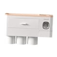 thumbnail image 2 of automático de Exprimidor de montaje en pared y portacepillos de , Organizador de cepillos ranura tazas de rosa Baoblaze sostenedor del cepillo de dientes del abs de los pp, 2 of 8