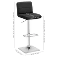 thumbnail image 3 of Bouclair Black Matte Faux Leather and Chrome Adjustable Bar Stool, 3 of 10