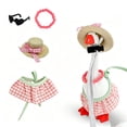 thumbnail image 2 of 7-Inch Desktop Goose Country Style Pearl Necklace Outfit Set – Mini Figurine for Office Desk, Polyester, 2 of 6