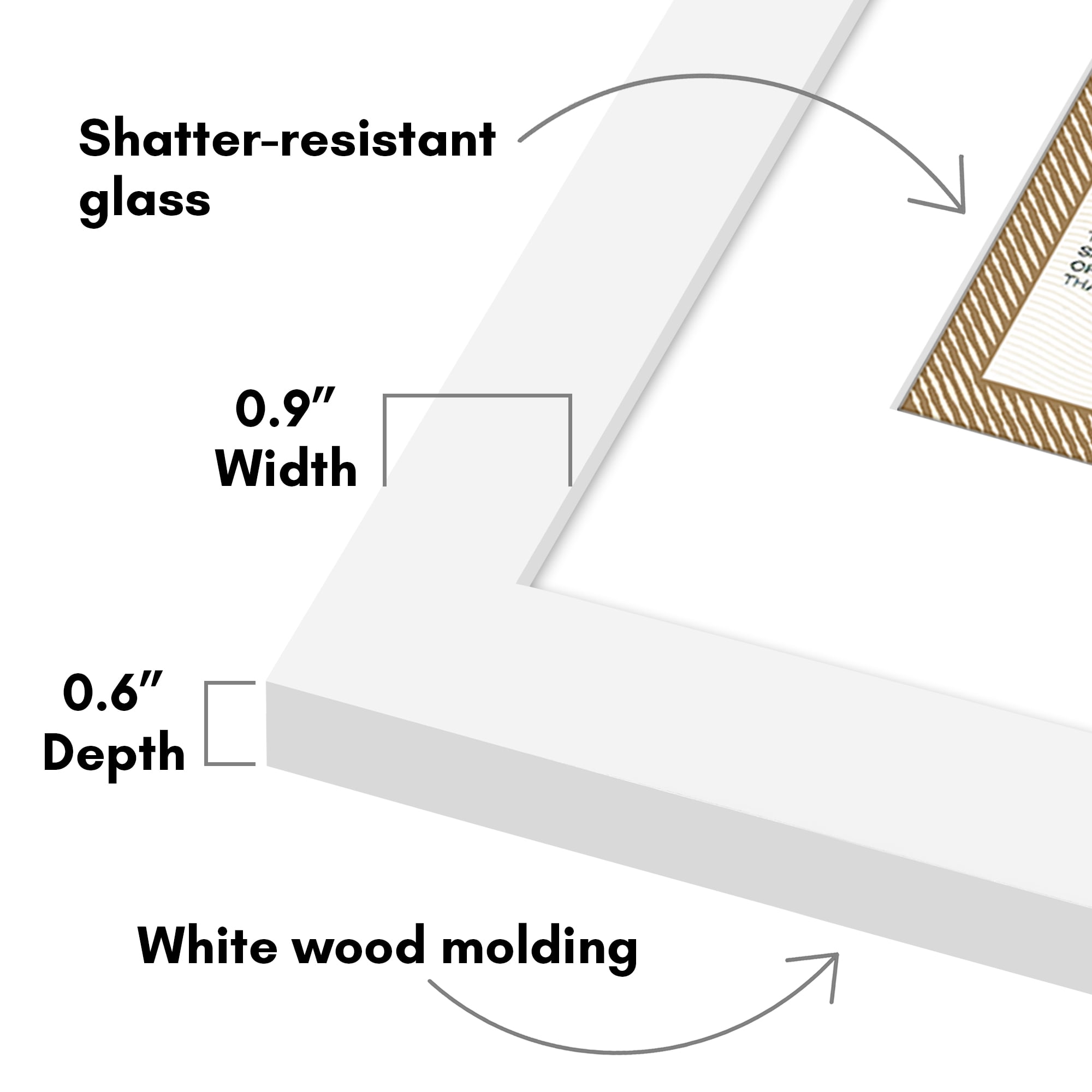 Americanflat 5x10 Picture Frame with Shatter-Resistant Glass with 3.5x8 Mat 2 Pack Business License - White