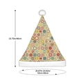 thumbnail image 3 of KLL Christmas Hats for Adults Plush Retro Geometry Print Santa Hat Xmas Fluffy Santa Claus Hat for Women Men, 3 of 6