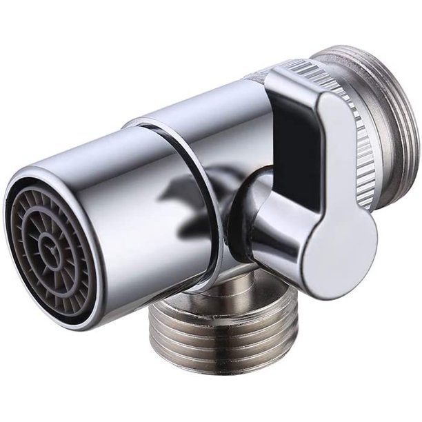 Grifo Válvula desviadora Válvula de ángulo Válvula desviadora Interruptor Válvula desviadora Pieza de repuesto para fregadero Baño Cocina Adaptador de latón M22 X M24 Cromo pulido Sincero Hogar