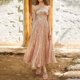 thumbnail image 4 of Vestido Dress Up Traje de vacaciones de encaje halter sin espalda ajustado para mujer Ygjytge Oro T S para Mujer, 4 of 7