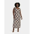 thumbnail image 2 of Time and Tru Women's Plus Size Cowl Neck Midi Dress, Sizes 1X-4X, 2 of 5