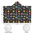 thumbnail image 3 of Wearable Blanket,Colorful Games Star Black Pattern Hooded Wearable Flannel Blanket for Adults & Teens,Winter Poncho Shawl Wrap Cape Cozy Anti-Pill,60"x80", 3 of 5