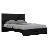 72" X 85"  X 43" 4pc California King Modern Black High Gloss  Bedroom Set