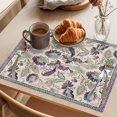 thumbnail image 3 of Floral Placemats Set of 8, Ethnic Flower Paisley Feather Brown Linen Texture Non-Slip Place Mats Washable Table Mats for Kitchen Dining Table Decorations Indoor/Outdoor, 3 of 9