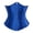 Blue, variant on Corset Underbust Top Lace up Boned Brocade Waist Training Plus Size Orange 2XL