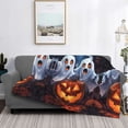 thumbnail image 6 of Throw Blanket for Couch Sofa and Bed, Scared Halloween Ghosts Soft Plush Throw Blanket, Fuzzy Cuteness Comfy Warm Washable Flannel Blanket Throws for All Season, 6 of 8