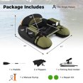 thumbnail image 3 of Costway Inflatable Float Tube with Adjustable Fishing Rod Holder Fish Hook Stator Flippers Green, 3 of 10