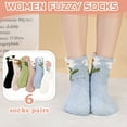 thumbnail image 4 of Bocaoying 6Pairs Womens Fuzzy Socks, Winter Printed Warm Socks, Soft Cozy Fluffy Slipper Socks, Winter Thick Warm Plush Sleeping, 4 of 7