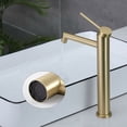 thumbnail image 5 of Grifo de baño de funcionamiento suave, grifo mezclador de lavabo de estilo contemporáneo con cartucho de disco de cerámica, construcción de latón macizo para mayor durabilidad y acabado dorado, 5 of 5