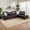 Brown, variant on 4-seater L-shaped sofawith 90° Swivel Cup Holders, apartment, living room, and office sofa(Includes 2 Pillows)