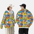 thumbnail image 3 of Rocae Various Balls Print Breathable Sun Protection Hoodie Quick-Dry Lightweight Long Sleeve Hoodie Unisex Running Sports Shirt, 3 of 9