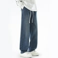 thumbnail image 5 of HaoXianJian Men's Pants Baggy Jeans for Men Super Wide Leg Jeans 90s Vintage Cargo Pants Loose Fits Drawtring Waist Street Style Hip Hop Skater Joggers Denim Pants Streetwear, 5 of 8