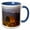 Blue/White, variant on 3drose, Old Barn, Hay Bales, Mission Mountain Range, Montana - Us27 Cha1117 - Chuck Haney, 15oz Mug