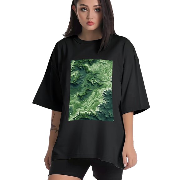 Plus Size Shirt for Women Black Tops for Women Short Sleeves Shirt for Women Valleys Texture Map 1 T Shirt Crewneck Shirt for Women XS