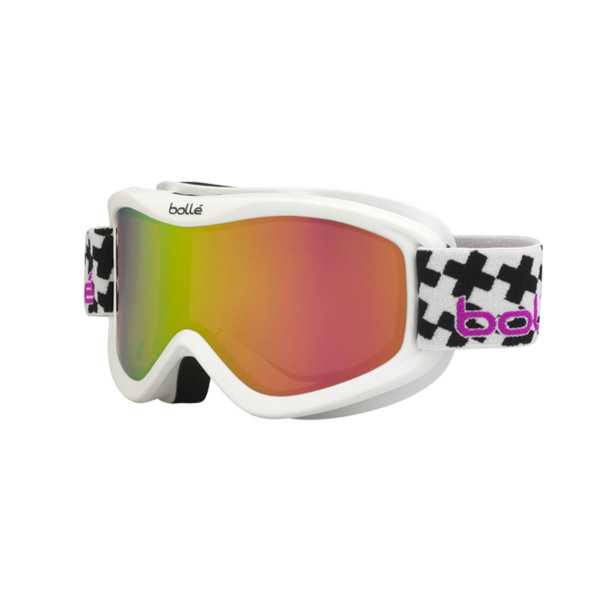 Bolle Volt Plus Snow Goggles Matte White Cross Frame Rose Gold Lens 21361 by Bolle