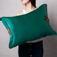 thumbnail image 4 of Clearance! Solid Color Faux Silk Pillowcase Silk No Zipper Envelope Pillow Pillow Cover, 4 of 7