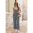 thumbnail image 5 of Ekouaer Wide Leg Jumpsuits for Women Casual Overalls Sleeveless Vacation Outfits One Piece Boho Printed Romper with Pocket, 5 of 6
