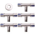 thumbnail image 1 of 5 Piezas Control Dual 1 en 2 Salida Válvula de Ángulo de Inodoro para Baño Lavadora Grifo de Válvula de Ángulo de Bidé de Agua Dual, 1 of 5