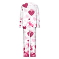 thumbnail image 5 of Rciityk Valentines Pajamas for Women Ladies Pajamas Sets Casual Long Sleeve Cute Heart Print Crew Neck Casual Tops with Pants Pjs Sets, 5 of 6