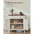thumbnail image 5 of VASAGLE Buffet Cabinet, Coffee Bar Cabinet with a Drawer, Adjustable Shelf, Sideboard Storage with Cable Hole, Drawer Divider, Rustic White and Honey Brown, 5 of 13