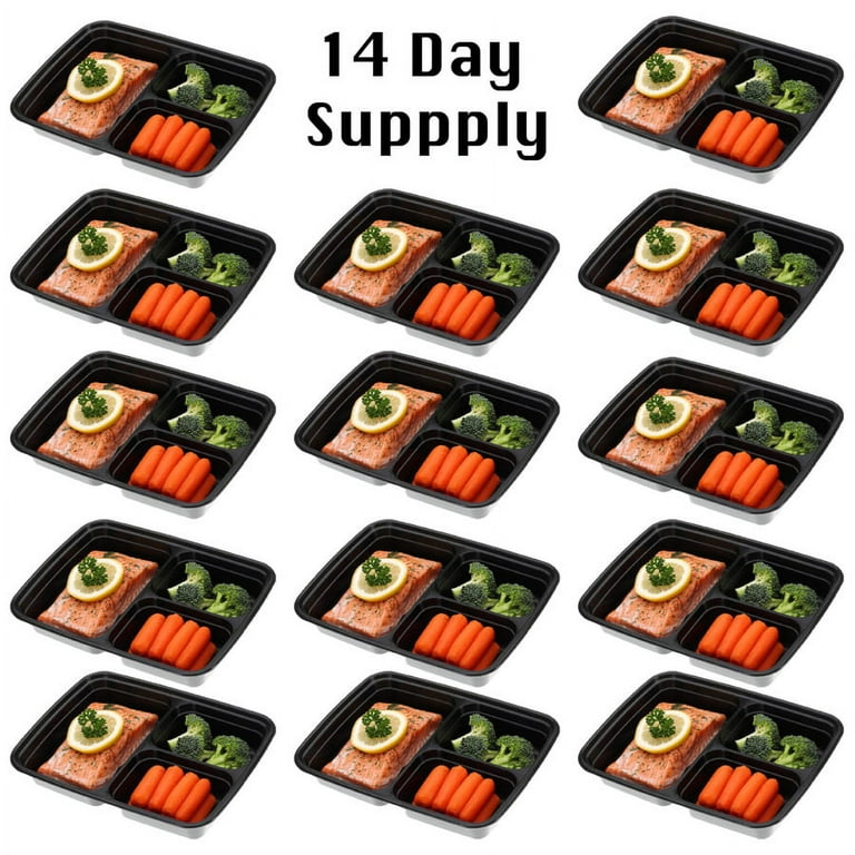 Meal Prep Haven (28 Piece) Meal Prep Containers 3 Compartment Food