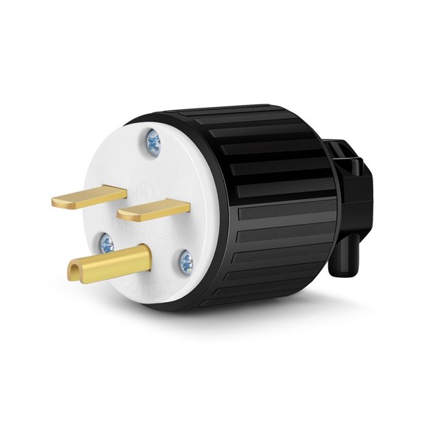 Male Plug End Grounded Plug Replacement, Horizontal 15A Amps 250V Volts