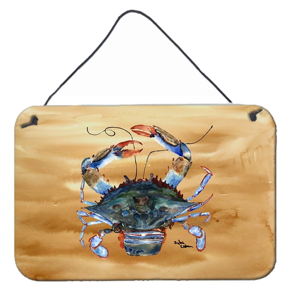Carolines Treasures 8156DS812 Crab Wall or Door Hanging Prints 8HX12W multicolor