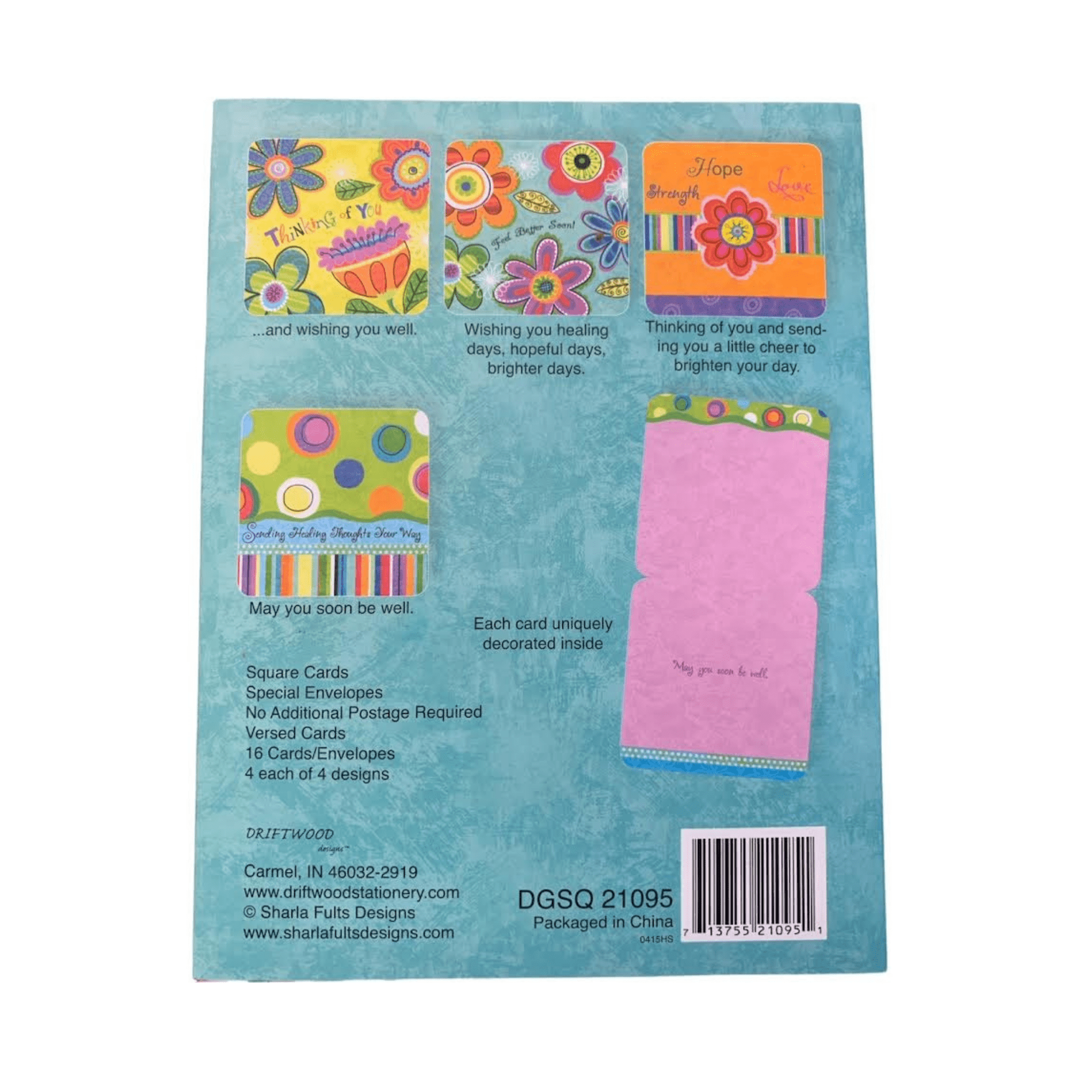 Sympathy and Get Well Greeting Card Assortment 32 Cards Versed Cards White Envelopes Square Cards Mother's Day Gift