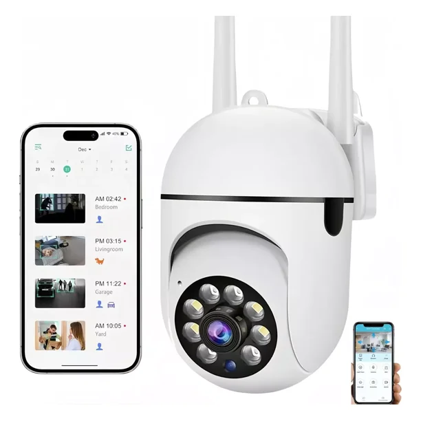 Cámara De Seguridad KAMKOI XAHARE Wifi Interior Hd 1080p Foco 360° Alarma Color Blanco