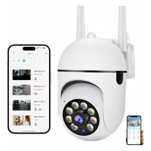 Cámara De Seguridad KAMKOI XAHARE Wifi Interior Hd 1080p Foco 360° Alarma Color Blanco