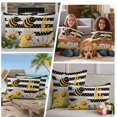 thumbnail image 5 of Spring Bees Daisy Outdoor Waterproof Pillow Covers, Rustic Tulips Dots Black Striped Burlap Decorative Square Throw Pillowcase Sofa Cushion Sham for Patio/Couch/Chair, 26"x26" 2 Pack, 5 of 8