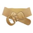 thumbnail image 5 of Women Gold Color Wide Elastic Band Fashion Belt Hip Waist Big Buckle M L, 5 of 6
