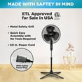 thumbnail image 3 of Comfort Zone 16 in. 3-Speed Adjustable-Height Pedestal Fan, Pink, 3 of 6