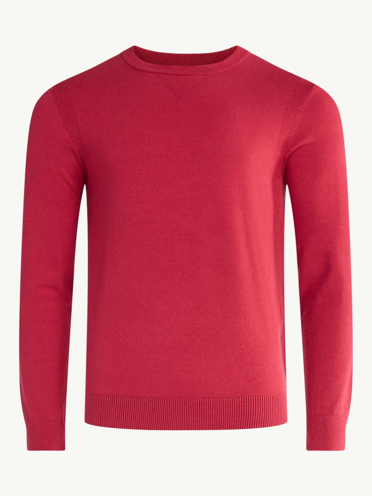 Free Assembly Men's Cozy Yarn Everyday Crewneck Sweater with Long Sleeves, Size XS-3XL