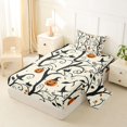 thumbnail image 2 of Homewish Halloween Pumpkin Twin Sheets,Witch Hat Twig Bat Pattern Bedding,3-Piece,1 Fitted Sheet and 1 Pillowcase, 2 of 6