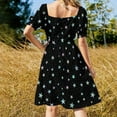 thumbnail image 4 of Holographic Iridescent Star Confetti Glitter Pattern (Black) Dress dresses summer prom dress, 4 of 6