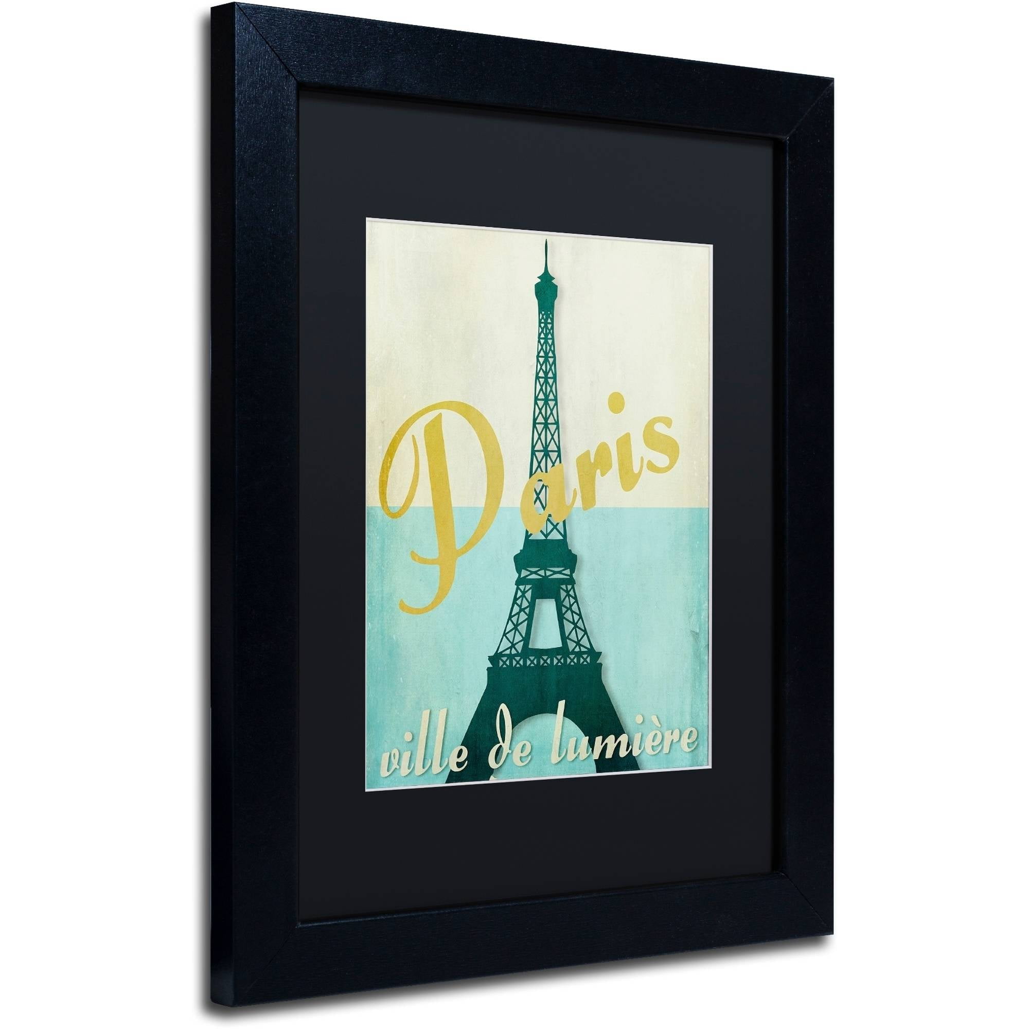 Trademark Fine Art "Paris City of Light" Canvas Art by Color Bakery Black Matte, Black Frame