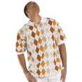 thumbnail image 1 of Vibes Men's Multi color Argyle Printed Pique Polo Shirts Relax Fit Short Sleeve, 1 of 3