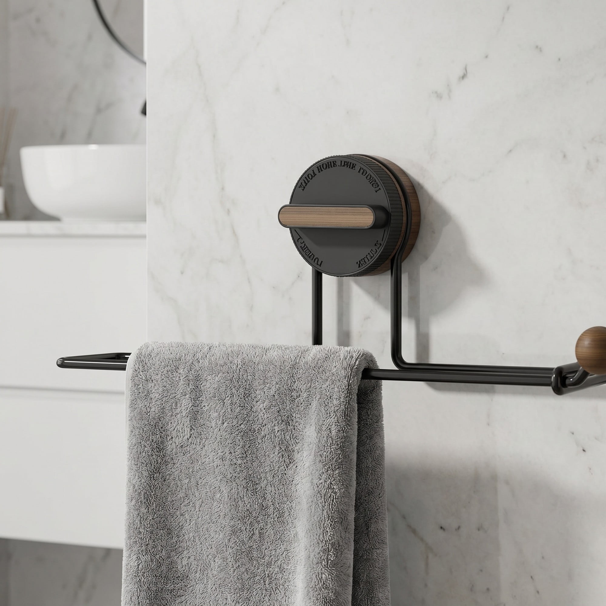 Unique Bargains Wall Mount Paper Towel Holder Rustproof Towel Rack Black 12.6x2.4inch
