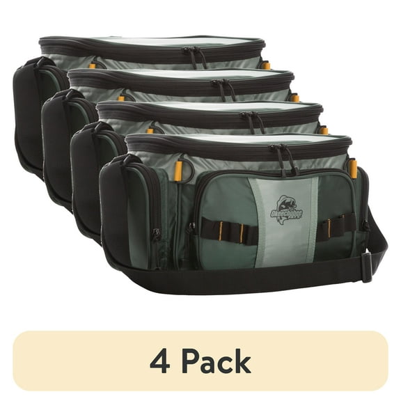 (4 pack) Okeechobee Fats Soft-Sided Fishing Tackle Bag with 2 Medium Lure Boxes, Polyester