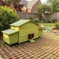 TENGDA 70 Inch Large Ventilated Hen House Outdoor Chicken Coop with 2 ...