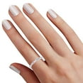 thumbnail image 4 of Natural Diamond Accent Infinity Wedding Band Stackable Engagement Ring in 14K White Gold Plated 925 Sterling Silver(0.04 Cttw,I-J Color,I2-I3 Clarity)-Ring Size-5.5, 4 of 5